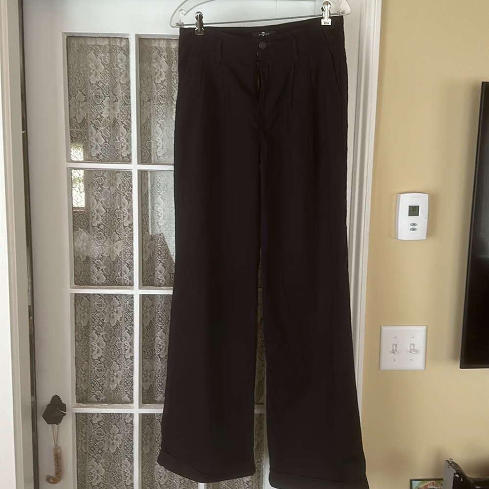 7 For All Mankind Wide Leg Pants in Black